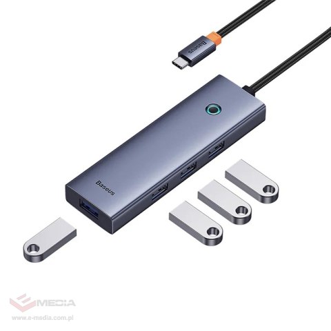 Hub BASEUS UltraJoy 4-portowy USB-C (szary)