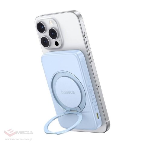 Powerbank BASEUS PicoGo Qi2 5000mAh 20W ze stojakiem (niebieski)