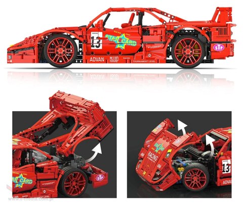 Zestaw Klocków Autko Sportowe 2688el. Czerwone