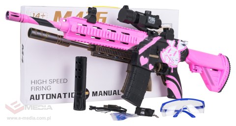 Karabin M416 Różowy na Kulki Wodne + Akcesoria