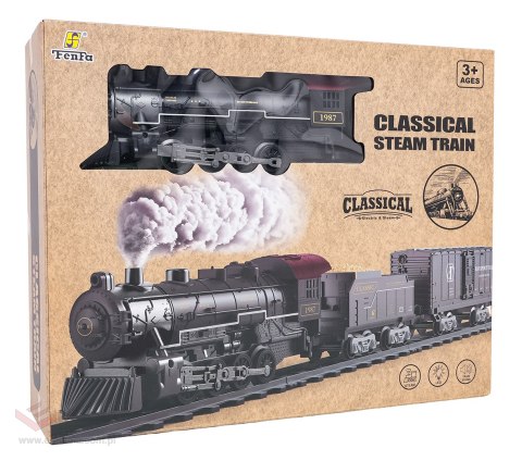 Kolejka Retro z Funkcją Świateł, Dźwięku i Dymu 172cm