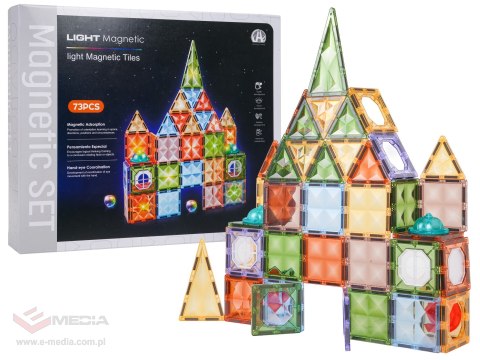 Zestaw Klocków Magnetycznych 3D z Podświetleniem 75el.