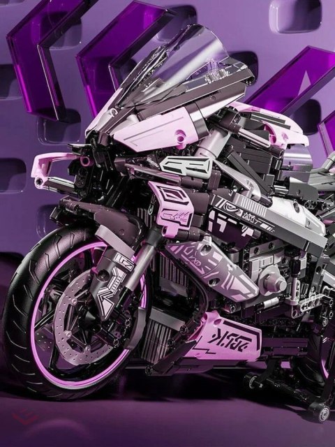 Zestaw Klocków Motocykl Ścigacz Różowy 2066el.