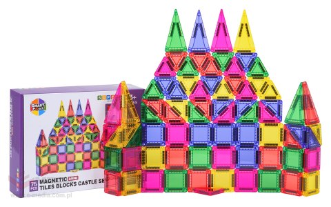 Zestaw Kolorowych Klocków Magnetycznych 75el.
