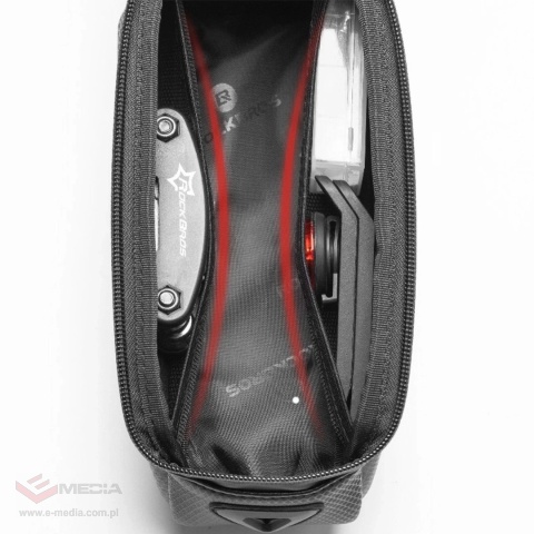 Sakwa rowerowa Rockbros B68-1 na ramę pancerna z kieszonką na telefon 1.7l - czarna