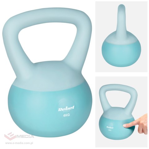 Soft Kettlebell miękki winylowy 4kg REBEL ACTIVE
