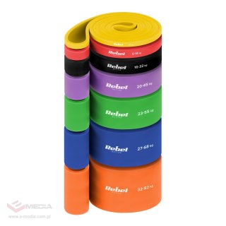 Zestaw gum do ćwiczeń TPE - Power Band PT-S7, 4-82 kg, 7 gum TPE, REBEL ACTIVE