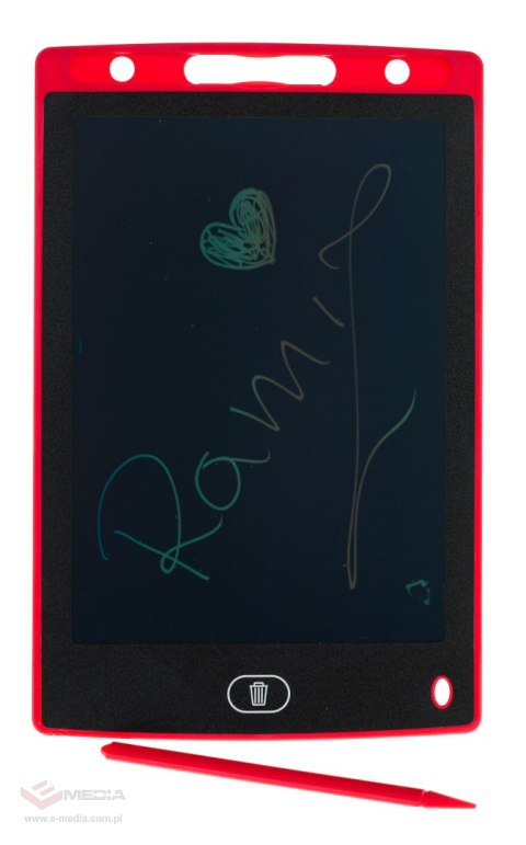 Tablet 10' do rysowania dla dzieci 3+ czerwony + Rysik + Ekran LCD + Kolorowe rysunki