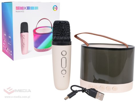 Zestaw Karaoke Mikrofon + Podświetlany Głośnik