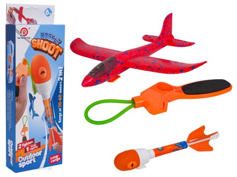 Zestaw Samolot Czerwony 2w1 z Wyrzutnią