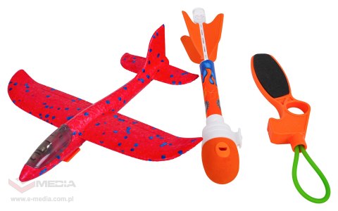 Zestaw Samolot Czerwony 2w1 z Wyrzutnią
