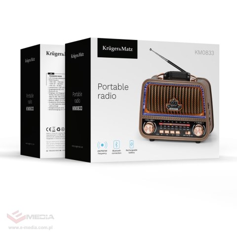 Radio przenośne analogowe solarne Kruger&Matz model KM0833