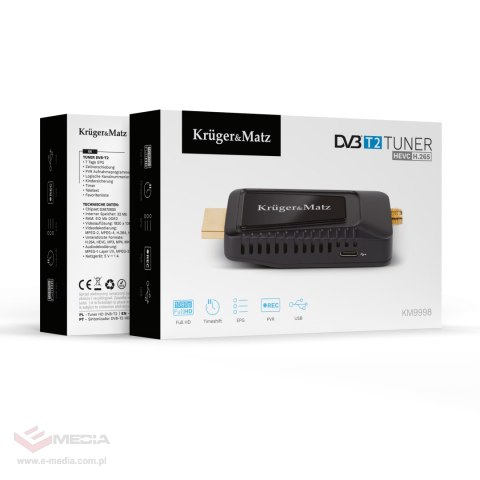 Tuner DVB-T2 HEVC H.265 mini na HDMI