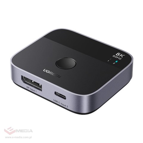 Przełącznik UGREEN AW701 2w1 DisplayPort+USB-C 8K