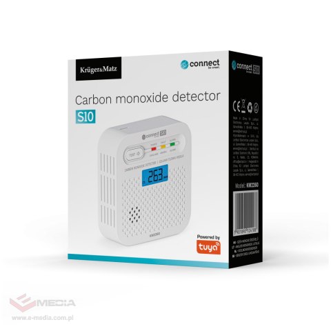 Czujnik czadu, tlenku węgla Kruger&Matz Connect S10 Tuya PN-EN50921