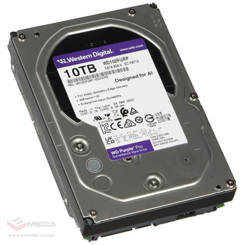 DYSK DO REJESTRATORA HDD-WD102PURP 10TB 24/7 WESTERN DIGITAL