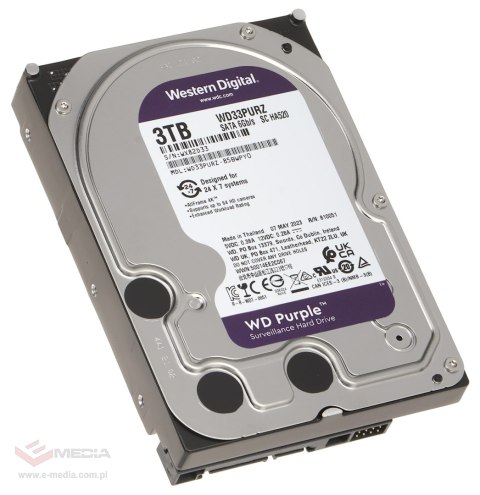 DYSK DO REJESTRATORA HDD-WD33PURZ 3TB 24/7 WESTERN DIGITAL