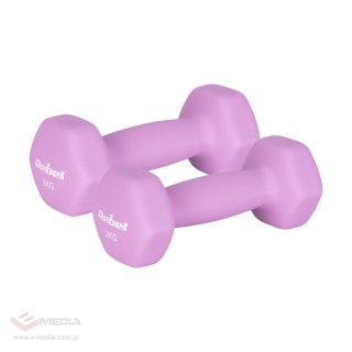 Hantelki żeliwne neoprenowe HEX 2x2kg, REBEL ACTIVE