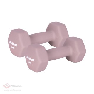 Hantelki żeliwne neoprenowe HEX 2x4kg, REBEL ACTIVE