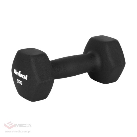 Hantelki żeliwne neoprenowe HEX 2x6kg, REBEL ACTIVE