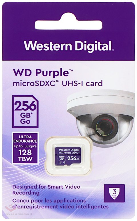 KARTA PAMIĘCI SD-MICRO-10/256-WD microSD UHS-I, SDXC 256 GB Western Digital