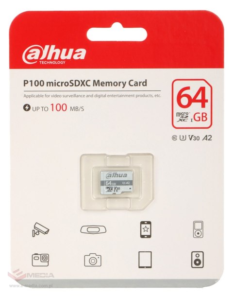 KARTA PAMIĘCI TF-P100/64GB microSD UHS-I, SDXC 64 GB DAHUA