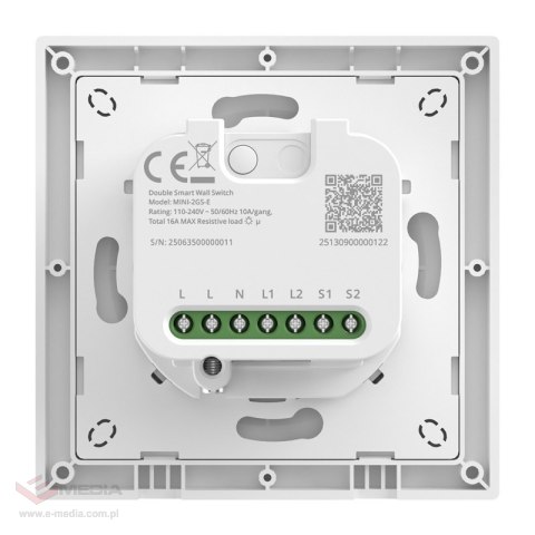 Przełącznik ścienny SONOFF MINI-2GS-E Wi-Fi Matter 2-kanałowy