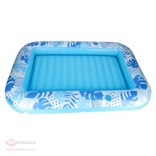 Materac dmuchany do pływania, leżak do opalania z poduszką niebieski