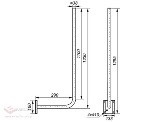 UCHWYT MUROWY WR-30/110