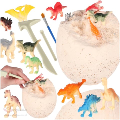 Dinozaury wykopaliska jajko XL dinozaura 12 figurek zestaw archeologiczny