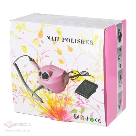 Frezarka do paznokci elektryczna 65W manicure pedicure 6 końcówek frezy