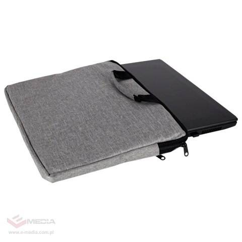 Torba na laptopa 15,6 cali na ramię teczka biznesowa damska męska szara