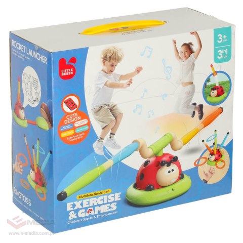 Gra zręcznościowa dla dzieci skakanka wyrzutnia rzut do celu biedronka 3w1