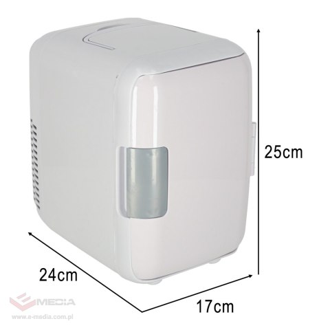 Lodówka turystyczna elektryczna samochodowa mini na jedzenie kosmetyki grzanie chłodzenie 2w1 4L biała