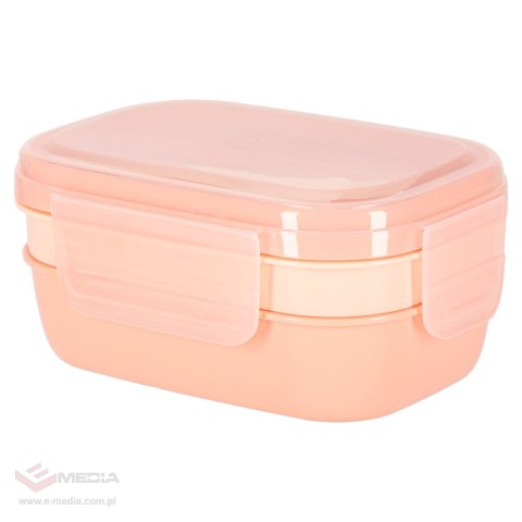 Lunch box śniadaniówka pudełko śniadaniowe z przegródkami dzielone 1900ml pomarańczowe