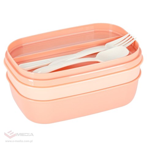 Lunch box śniadaniówka pudełko śniadaniowe z przegródkami dzielone 1900ml pomarańczowe