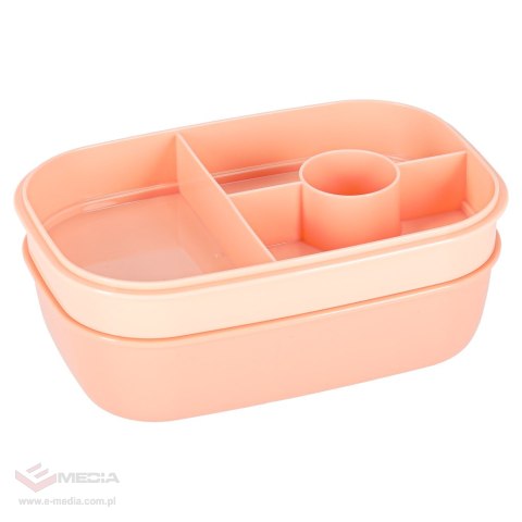 Lunch box śniadaniówka pudełko śniadaniowe z przegródkami dzielone 1900ml pomarańczowe