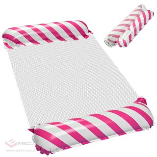 Materac dmuchany plażowy hamak wodny leżak fotel krzesło do pływania basenu różowy