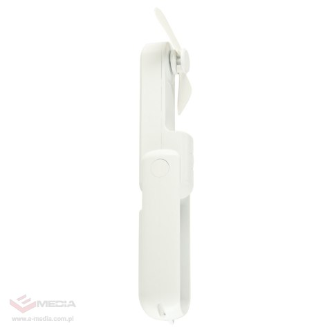 Wiatrak biurkowy wentylator mini ręczny składany wiatraczek przenośny USB biały