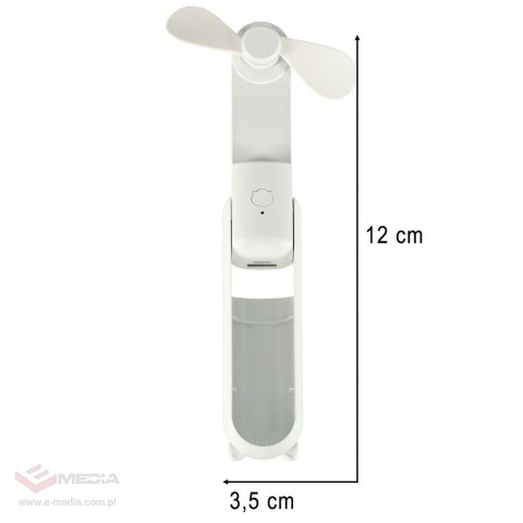 Wiatrak biurkowy wentylator mini ręczny składany wiatraczek przenośny USB biały