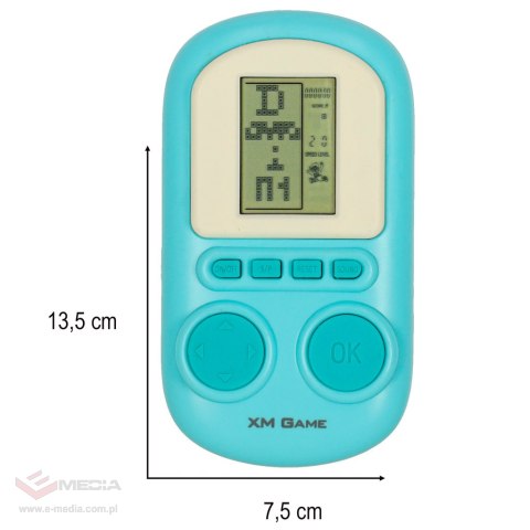 Gra zręcznościowa elektroniczna konsola retro gierka przenośna kieszonkowa niebieska