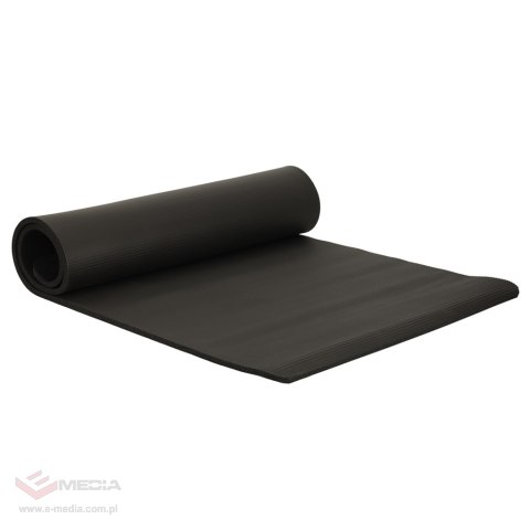Mata do ćwiczeń jogi gimnastyczna treningowa fitness karimata gruba 1,5cm czarna + pokrowiec