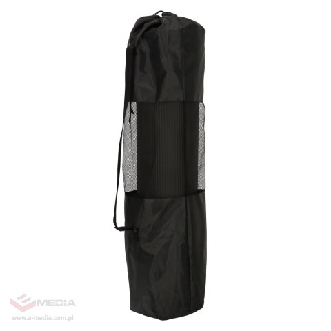 Mata do ćwiczeń jogi gimnastyczna treningowa fitness karimata gruba 1,5cm czarna + pokrowiec
