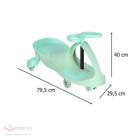 Jeździk grawitacyjny LED Swing Fix S3 świecące koła miętowy