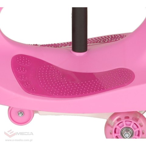 Jeździk grawitacyjny LED Swing Fix S3 świecące koła różowy