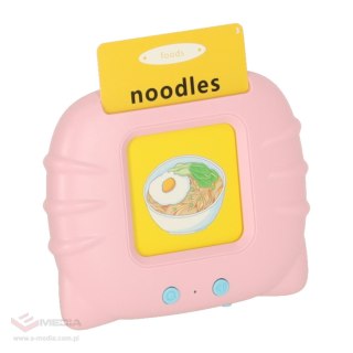 Nauka języka angielskiego czytnik kart do nauki słówek fiszki różowy