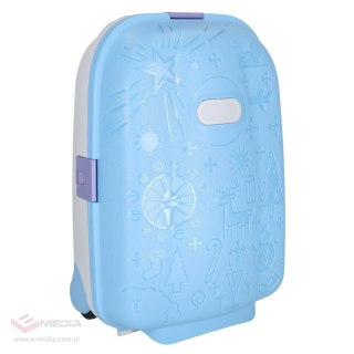 Walizka podróżna kabinowa dla dzieci na kółkach LED bagaż podręczny z imieniem niebieska