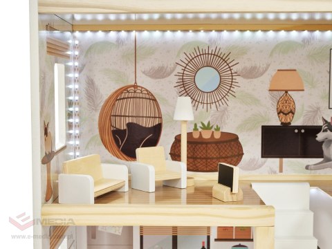 Domek dla lalek drewniany LULILO FLORO boho LED 78cm