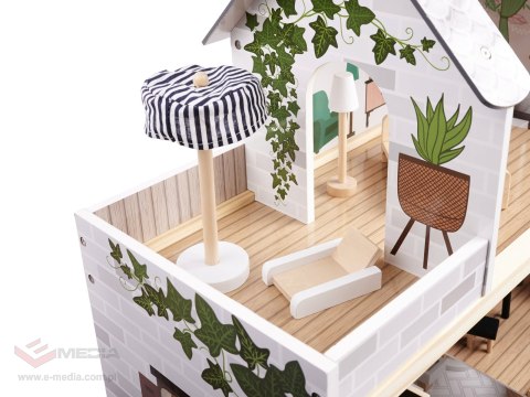 Domek dla lalek drewniany LULILO FLORO boho LED 78cm