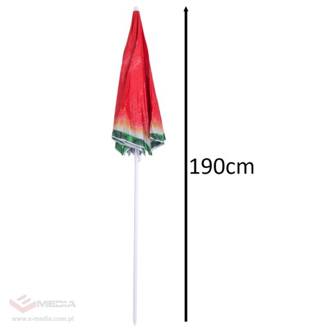 Parasol ogrodowy plażowy regulowany łamany 150cm arbuz UV